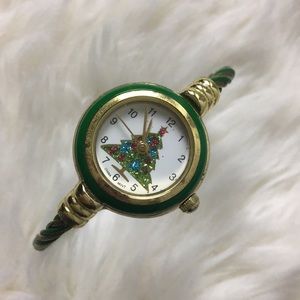 Christmas tree bangle bracelet style holiday watch